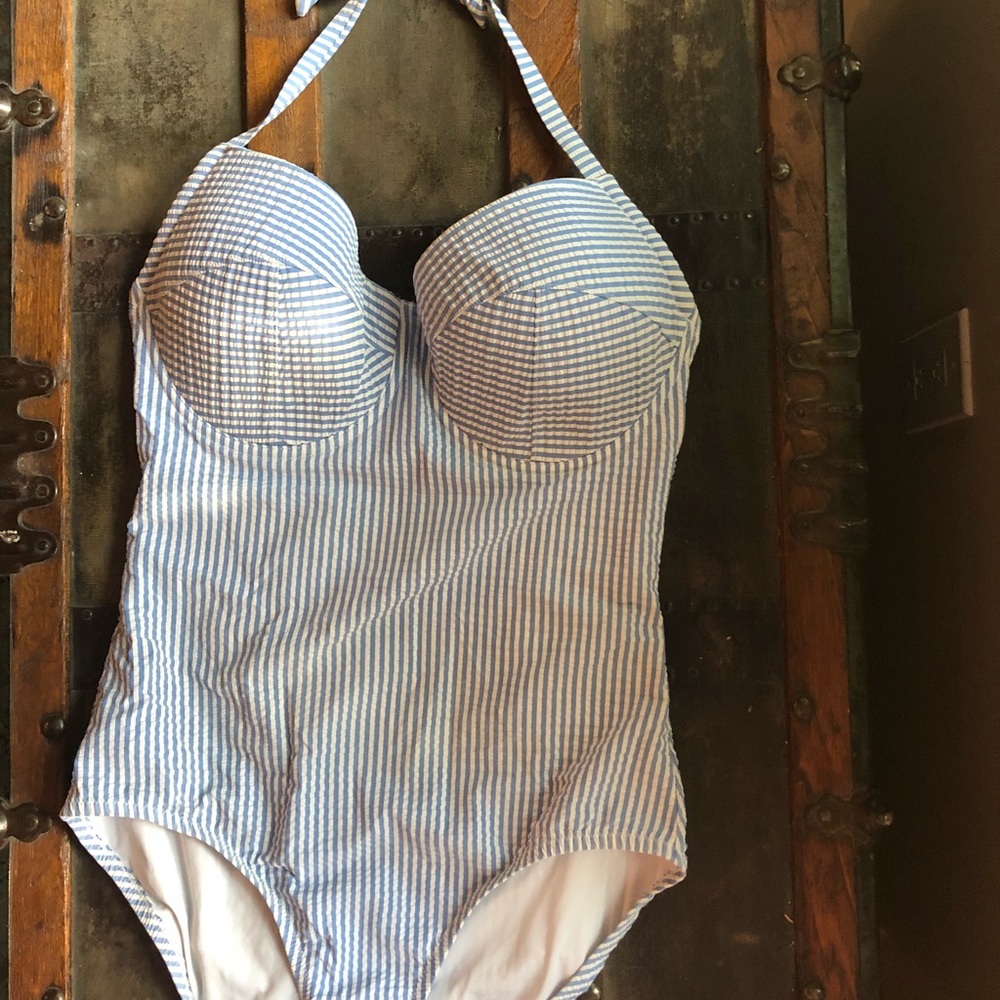 J. Crew seersucker one piece